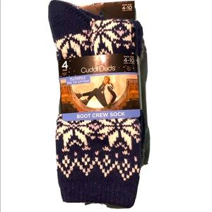 Cuddl Duds Boot Crew Socks 4pk
